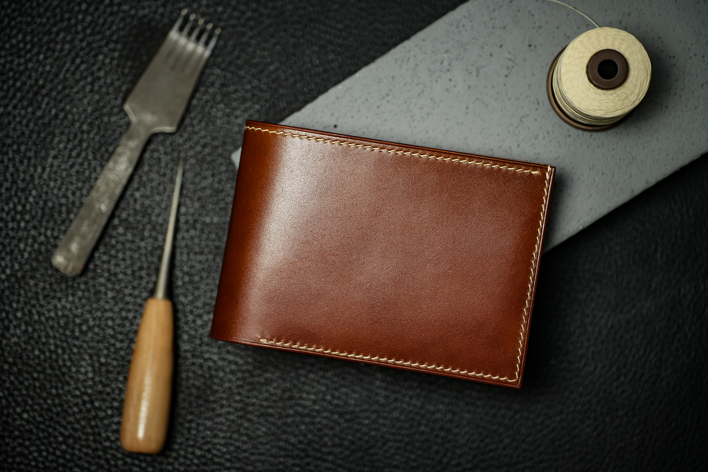 CORDOVAN AND BUTTERO COMBO BIFOLD WALLET