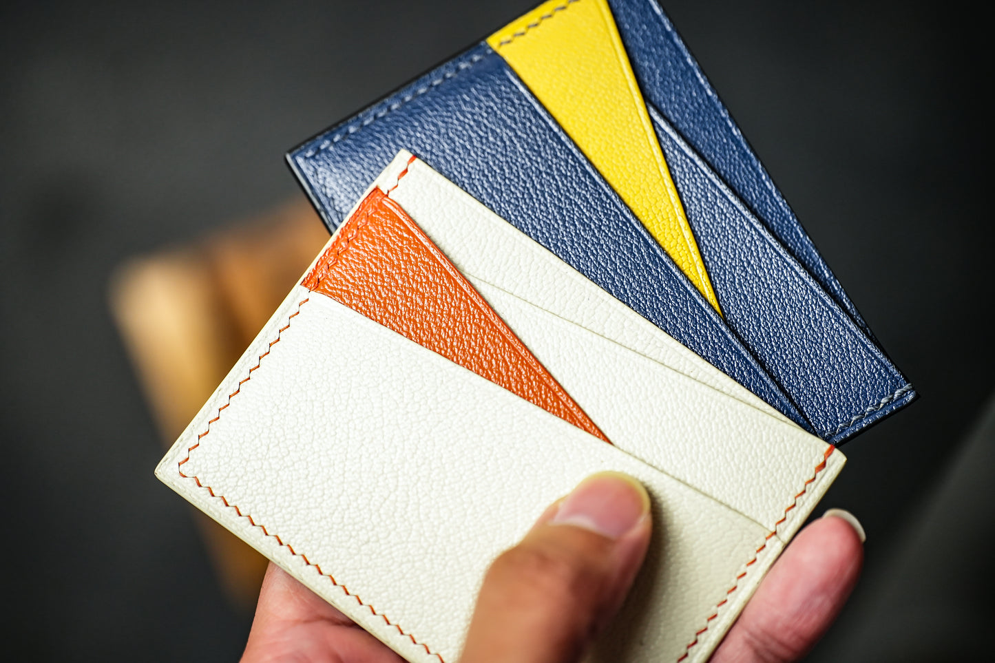 FRENCH CHEVRE ULTRA SLIM CARD HOLDER